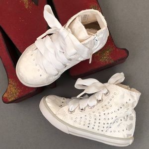 PRIMIGI Satin Embellished High-Top Sneakers
